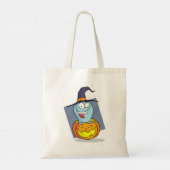Halloween Ghost beroemd gemaakt door Pumpkin Spook Tote Bag (Achterkant)
