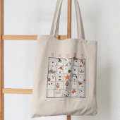 Halloween Ghost Bingo-stijl Tote Bag
