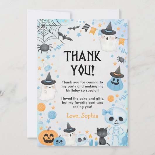Halloween Ghost Birthday Bedankkaart (Voorkant)
