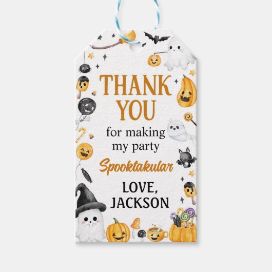 Halloween Ghost Birthday Bedankt Cadeaulabel (Voorkant)