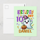 Halloween Ghost Birthday Boy Spooky Party Design Briefkaart (Voorkant / Achterkant)
