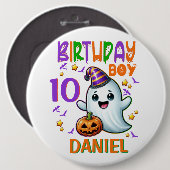 Halloween Ghost Birthday Boy Spooky Party Design Ronde Button 6,0 Cm (Voorkant /achterkant)