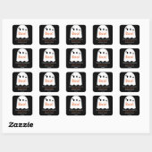Halloween Ghost Birthday Dank je zwarte ticker Vierkante Sticker (Vel)