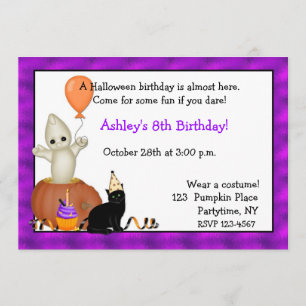 Halloween Ghost Birthday Uitnodiging