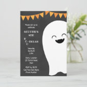 Halloween Ghost Birthday Uitnodiging (Staand voorkant)