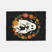Halloween Ghost Black Cat Cute Funny  Fleece Deken (Voorkant (Horizontaal))