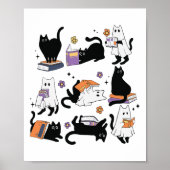 Halloween Ghost Black Cat Leesboek Kostuum Poster (Voorkant)