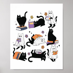 Halloween Ghost Black Cat Leesboek Kostuum Poster