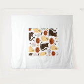 Halloween Ghost & Black Cat Pattern Classi Wandkleed (Voorkant (horizontaal))