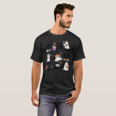 Halloween Ghost Black Cat Reading Book Costume T-shirt (Voorkant volledig)