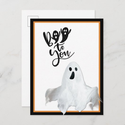 Halloween Ghost Boo aan je hoofd Briefkaart (Voorkant / Achterkant)