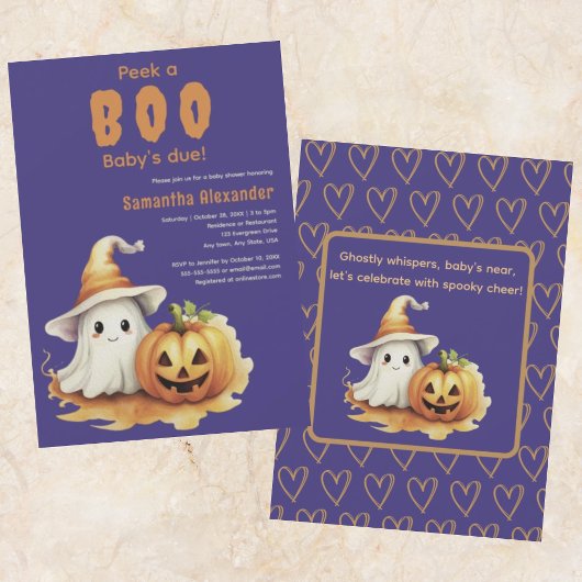Halloween Ghost Boo baby shower Invitation Kaart