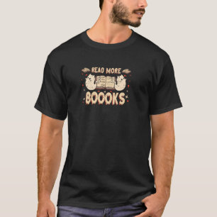 Halloween Ghost Boo Books Lees boeken Librarian C T-shirt