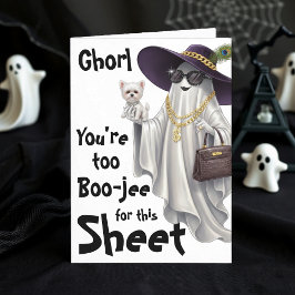 Halloween Ghost Boo Boujee Vrouwen Gelukkige Verja Kaart