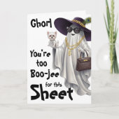 Halloween Ghost Boo Boujee Vrouwen Gelukkige Verja Kaart (Voorkant)