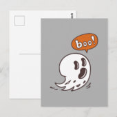 Halloween Ghost Boo Briefkaart (Voorkant / Achterkant)