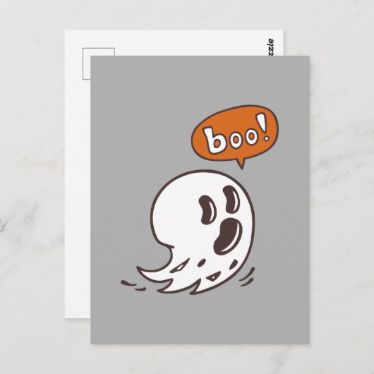 Halloween Ghost Boo Briefkaart (Voorkant / Achterkant)