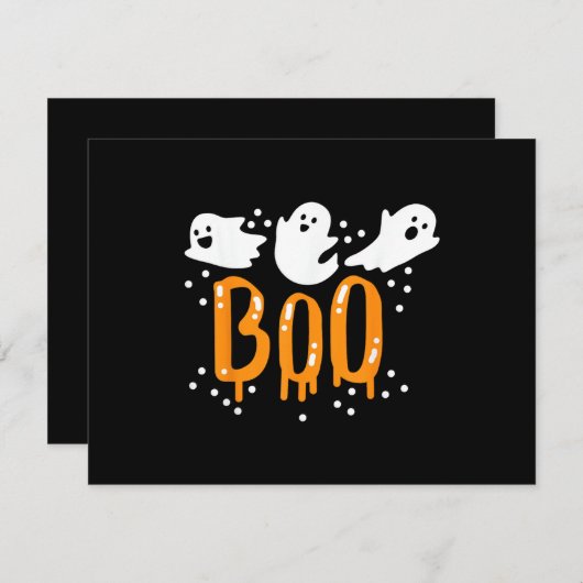 Halloween Ghost Boo Cute Informatiekaartje (Voorkant / Achterkant)
