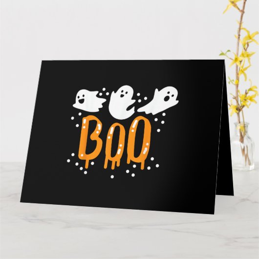 Halloween Ghost Boo Cute Kaart (Gele Bloem)