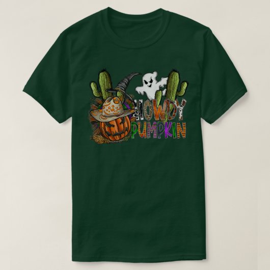 Halloween Ghost Boo Howdy Spooky Season Western Co T-shirt (Design voorkant)