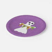 Halloween Ghost Boo Paarse Party Papieren Bordje (Gekanteld)