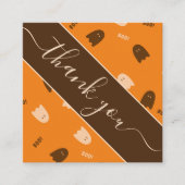 Halloween Ghost Boo Pattern Herfst Autumn Dank u Vierkante Visitekaartje (Voorkant)