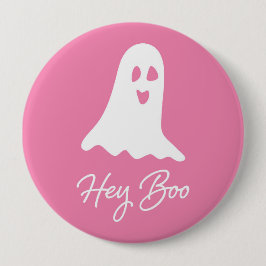 Halloween Ghost Boo Roze en Witte Button Pin