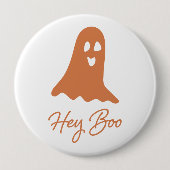 Halloween Ghost Boo Sinaasappel en witte Button Pi (Voorkant)