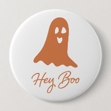 Halloween Ghost Boo Sinaasappel en witte Button Pi