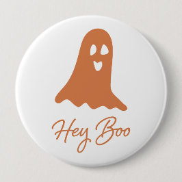 Halloween Ghost Boo Sinaasappel en witte Button Pi