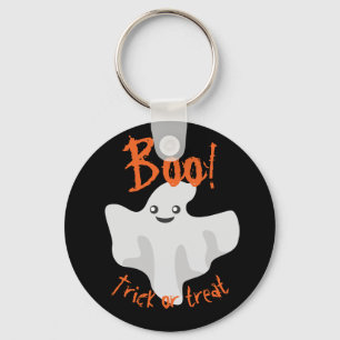 Halloween Ghost Boo! Trick or treat Black Sleutelhanger