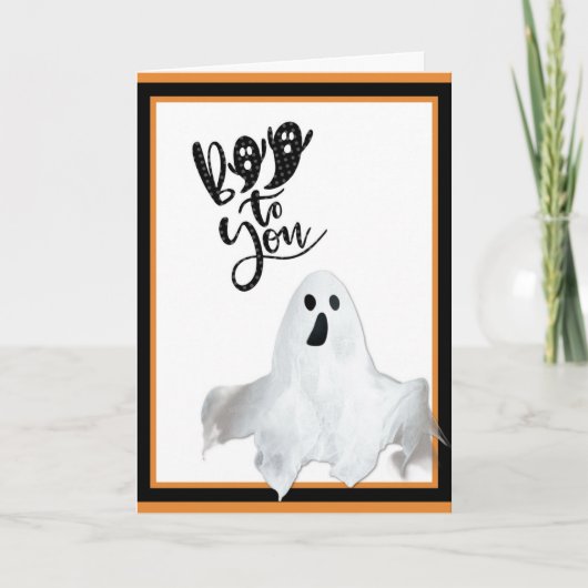 Halloween Ghost Boo voor je grappige Kaart (Voorkant)