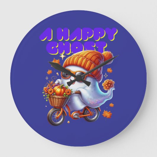 Halloween Ghost Boo Wall Clock Grote Klok (Voorkant)