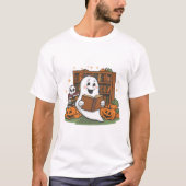 Halloween Ghost Book Lover Shirt (Voorkant)