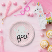Halloween Ghost Borden in Roze Papieren Bordje (Feest)