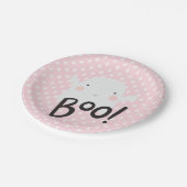 Halloween Ghost Borden in Roze Papieren Bordje (Gekanteld)