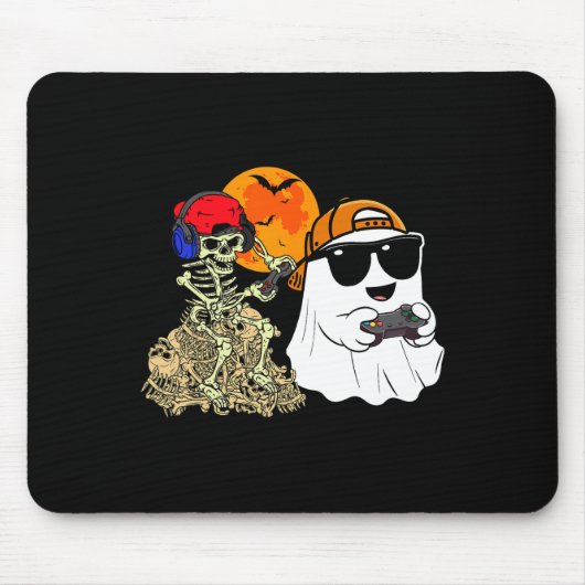 Halloween Ghost Boys Kinder Gaming Scary Skeleton  Muismat (Voorkant)