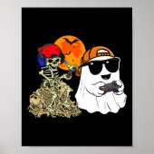 Halloween Ghost Boys Kinder Gaming Scary Skeleton  Poster (Voorkant)