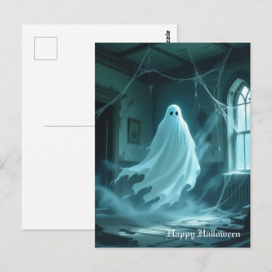 Halloween Ghost Briefkaart (Voorkant / Achterkant)