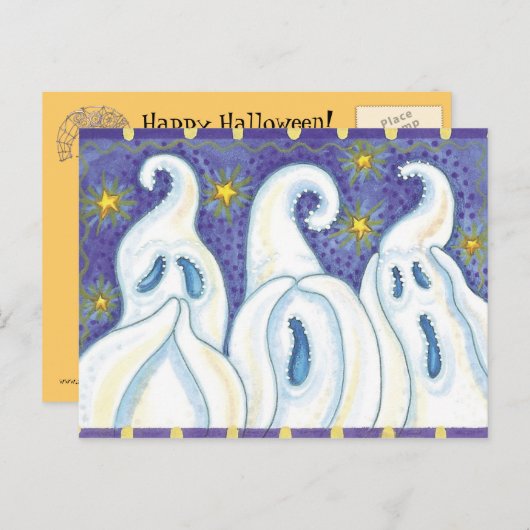 Halloween Ghost Briefkaart (Voorkant / Achterkant)
