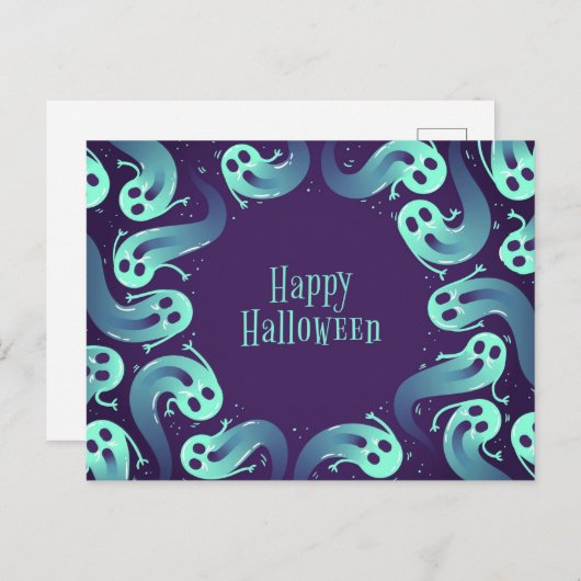 Halloween Ghost Briefkaart (Voorkant / Achterkant)
