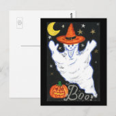 Halloween Ghost Briefkaart (Voorkant / Achterkant)