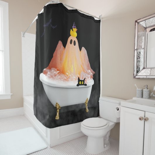 Halloween Ghost Bubble Bath Douchegordijn (In situ)