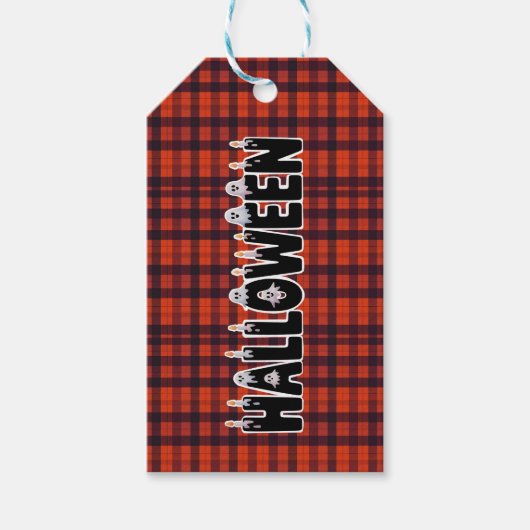 Halloween Ghost Candle Lettering Cadeaulabel (Voorkant)