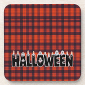 Halloween Ghost Candle Lettering Hard Bier Onderzetter (Voorkant)