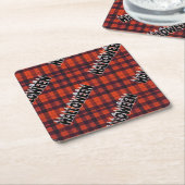 Halloween Ghost Candle Lettering Kartonnen Onderzetters (Schuin)