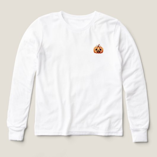 Halloween Ghost Candle Lettering Long Sleeve T (Voorkant)