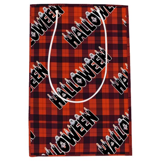 Halloween Ghost Candle Lettering Medium Cadeauzakje (Voorkant)