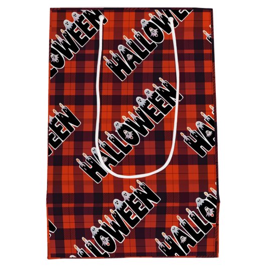 Halloween Ghost Candle Lettering Medium Cadeauzakje (Achterkant)