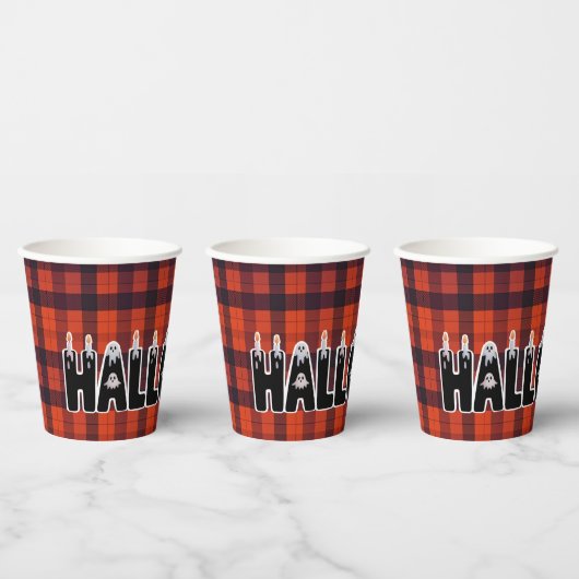Halloween Ghost Candle Lettering Papieren Bekers (Multi)